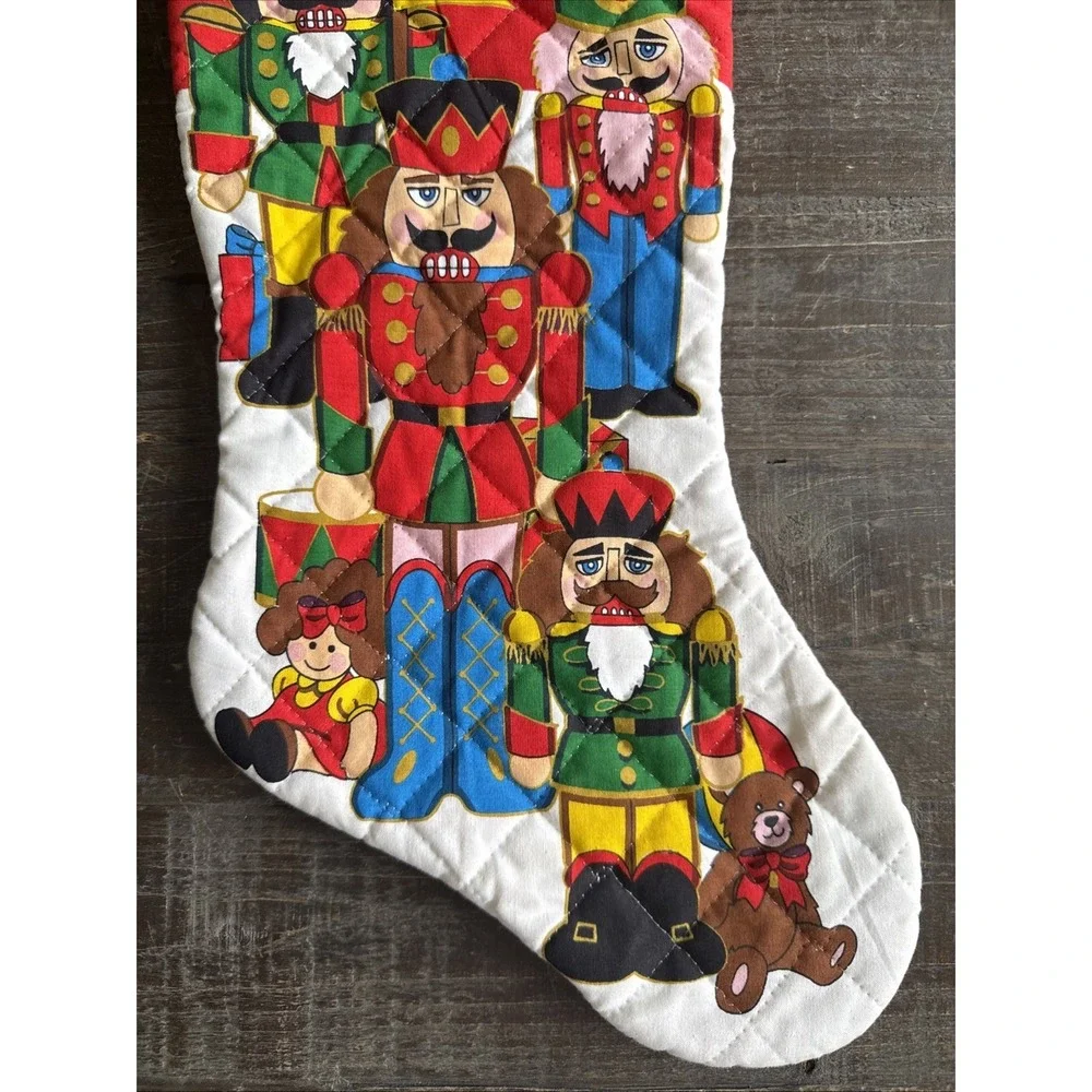 Nutcracker Christmas Stocking‎ Vintage Christmas Collection 100% Quilted Cotton